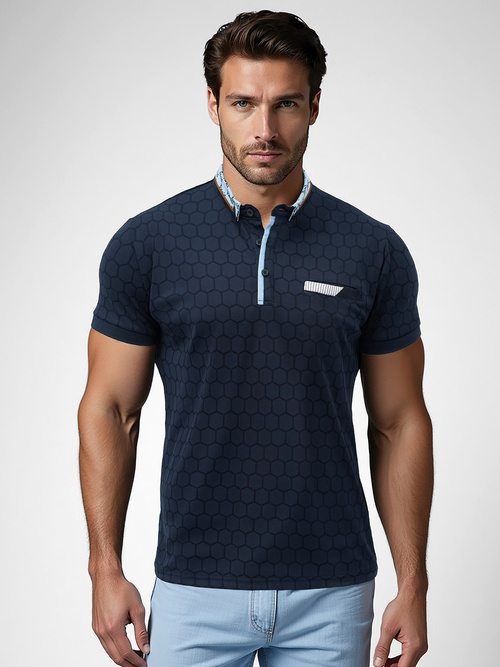 Men's Polo Shirt - Navy Blue OZONEE O/QQ923