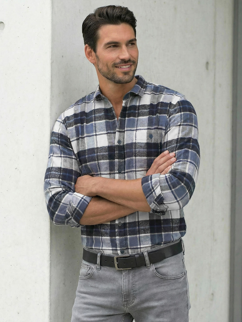 Men's Shirt - Navy Blue OZONEE V/V175Z