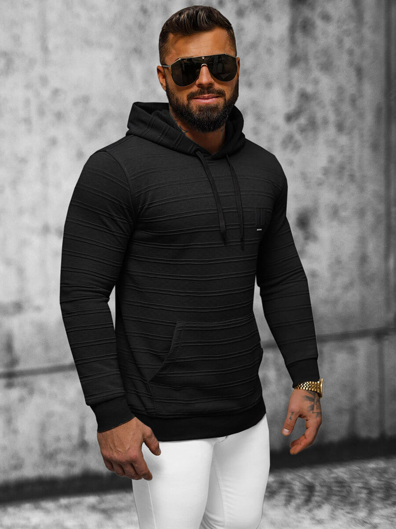 Men's Hoodie - Black OZONEE O/TB2272