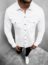 Men's Denim Shirt - White OZONEE O/3360Z