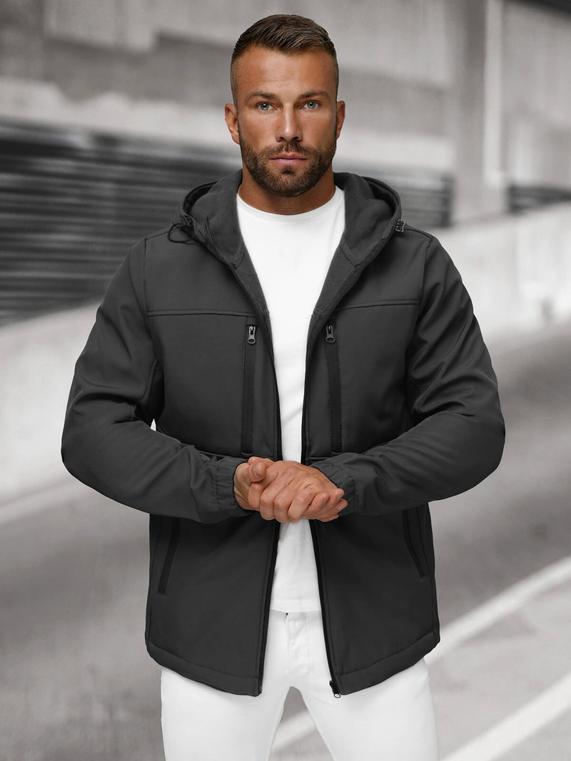 Men's Softshell Jacket - Dark Grey OZONEE JS/27B6525/5
