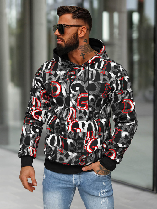 Men's Hoodie - Black OZONEE JS/8B1237/3