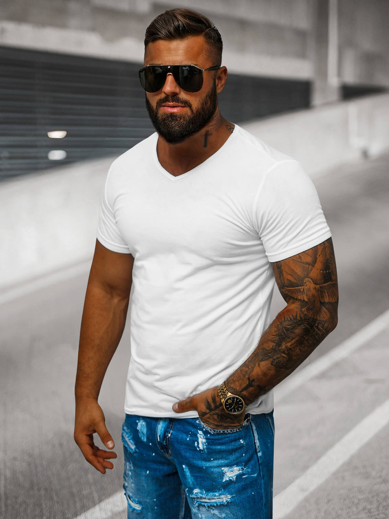 Men's T-shirt - White OZONEE JS/712007Z