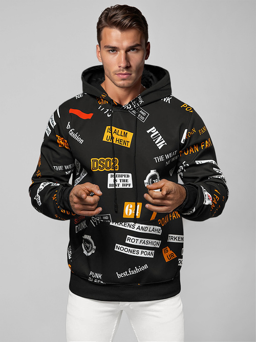 Men's Hoodie - Black OZONEE JS/8B1250/3Z