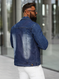 Men's Denim Jacket Dark Blue OZONEE NB/MJ525BSZ