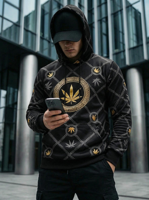 Men's Hoodie - Black OZONEE O/B267Z