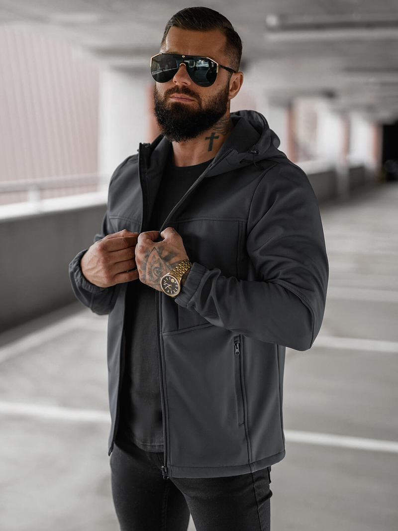 Men's Softshell Jacket - Dark Grey OZONEE JS/27B6523/5Z