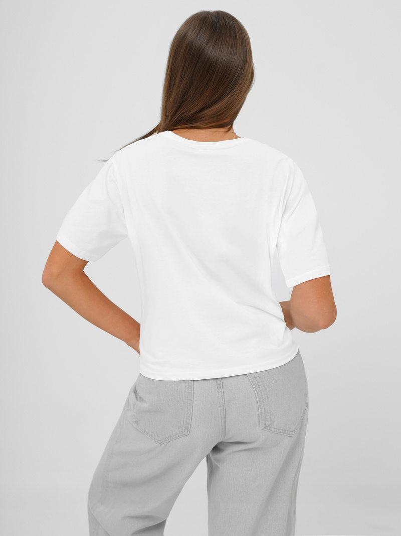 Women's T-shirt - White/Blue OZONEE JS/RJ77247