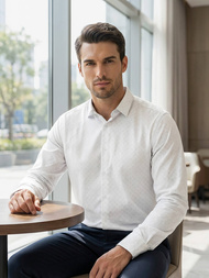 Men's Shirt - White OZONEE V/V185Z