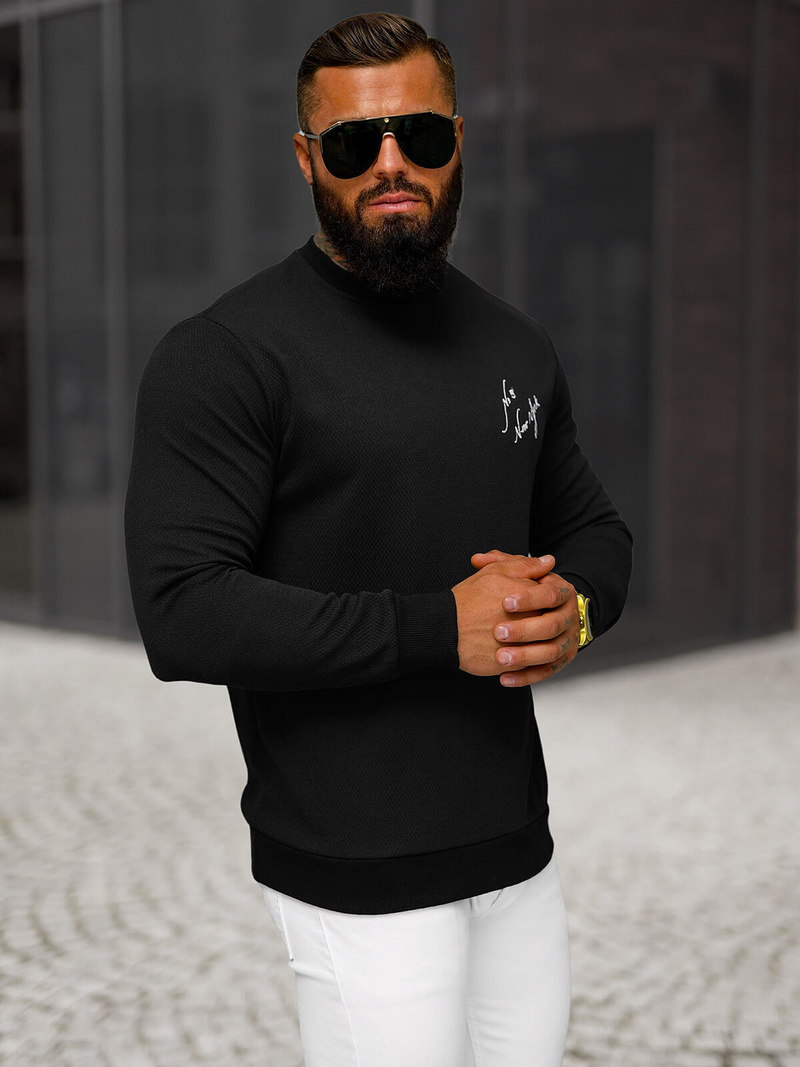 Men's Sweatshirt - Black OZONEE O/P2031