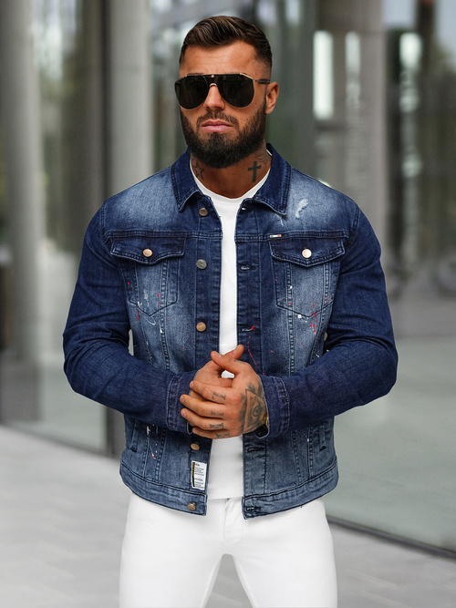 Men's Denim Jacket - Blue OZONEE NB/MJ542BS