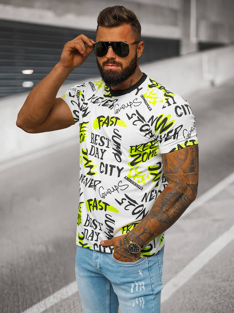 Men's T-shirt - White OZONEE JS/8T1210/1