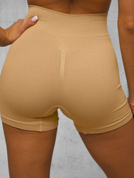Short Women's Leggings - Beige OZONEE O/ZL-037