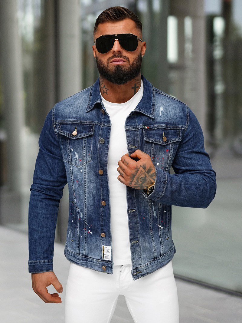 Men's Denim Jacket - Light Blue OZONEE NB/MJ542BC