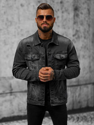 Men's Denim Jacket Black OZONEE NB/MJ506NZ