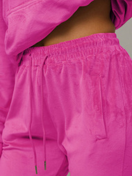 Women's Velour Tracksuit Set - Dark Pink OZONEE O/8C1175/19Z