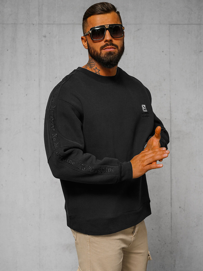 Sweatshirt - Black OZONEE O/SWE23049Z