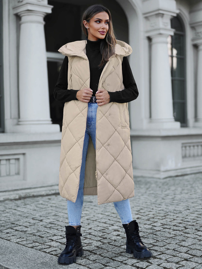 Women's Gilet - Beige OZONEE JS/5M3165/62Z