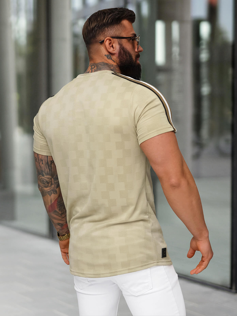 Men's T-shirt - Beige OZONEE O/QS11621
