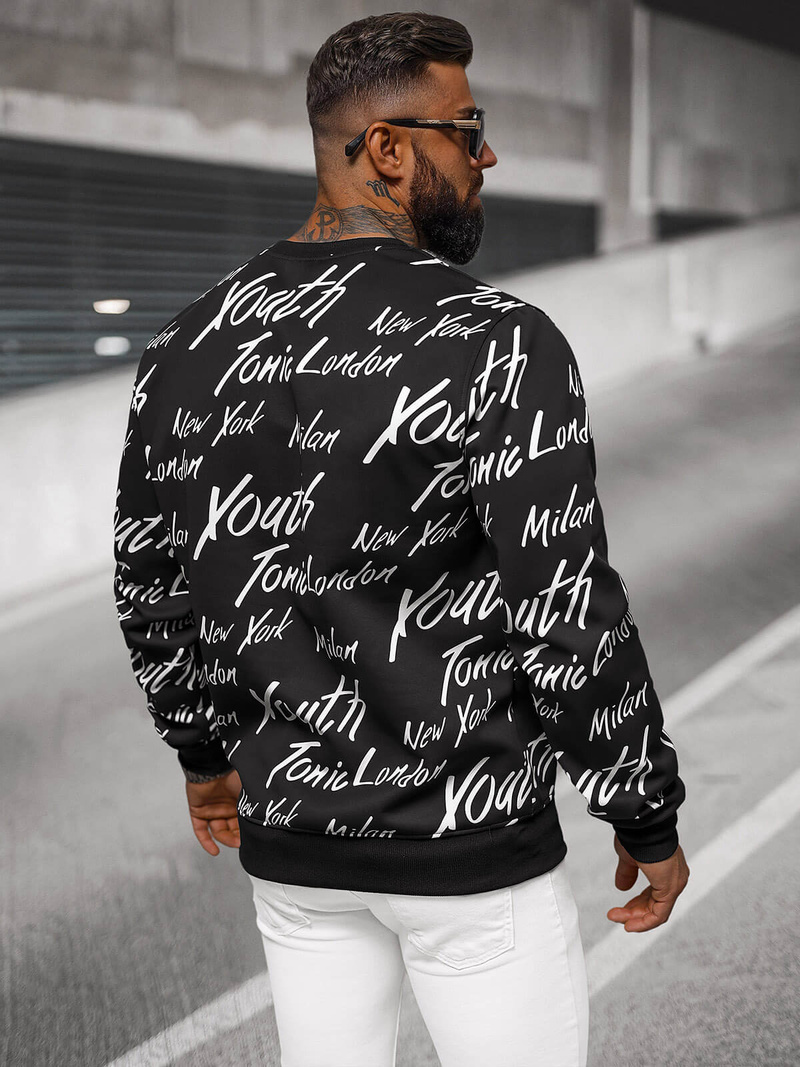 Men's Sweatshirt - Black OZONEE JS/8B1189/3