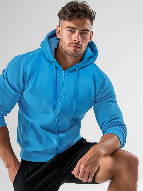 Men's Hoodie - Sky blue OZONEE JS/2008