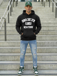 Men's Hoodie - Black OZONEE JS/8B1767/3Z