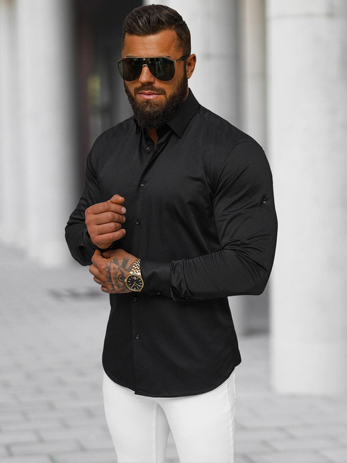 Men's Shirt - Black OZONEE O/V125