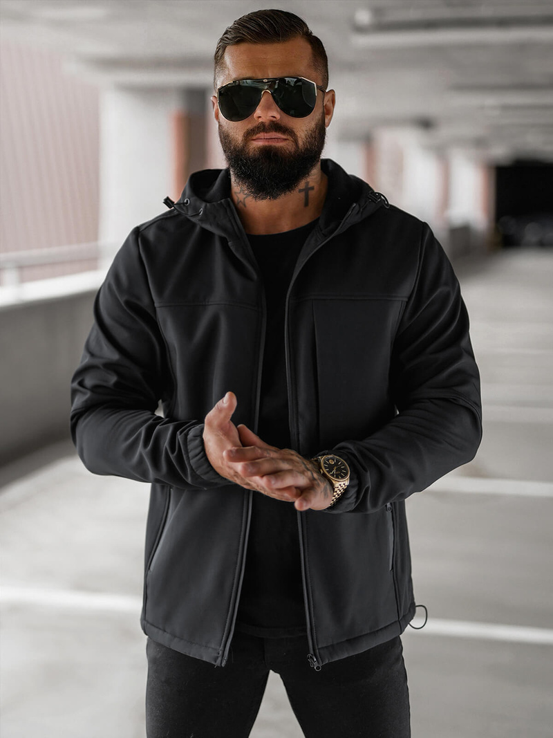 Men's Softshell Jacket - Black OZONEE JS/27B6523/3Z