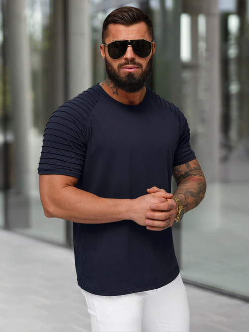 Men's T-shirt - Navy Blue OZONEE JS/8T88/25Z