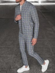 Men's set - jacket and chino pants Grey-Blue OZONEE DJ/5619