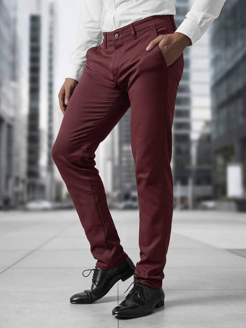 Men's Chino Pants Burgundy OZONEE V/5100