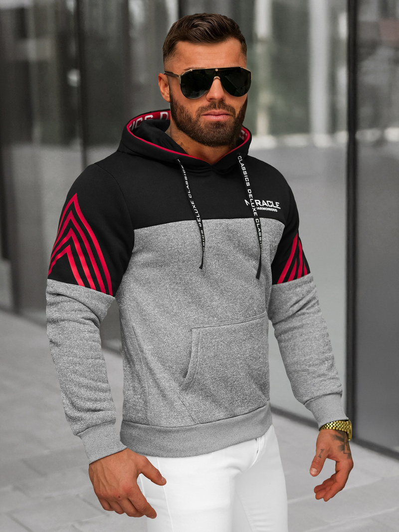 Men's Hoodie - Grey OZONEE O/TT30505