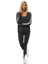 Women's three-piece tracksuit set Black OZONEE O/2924
