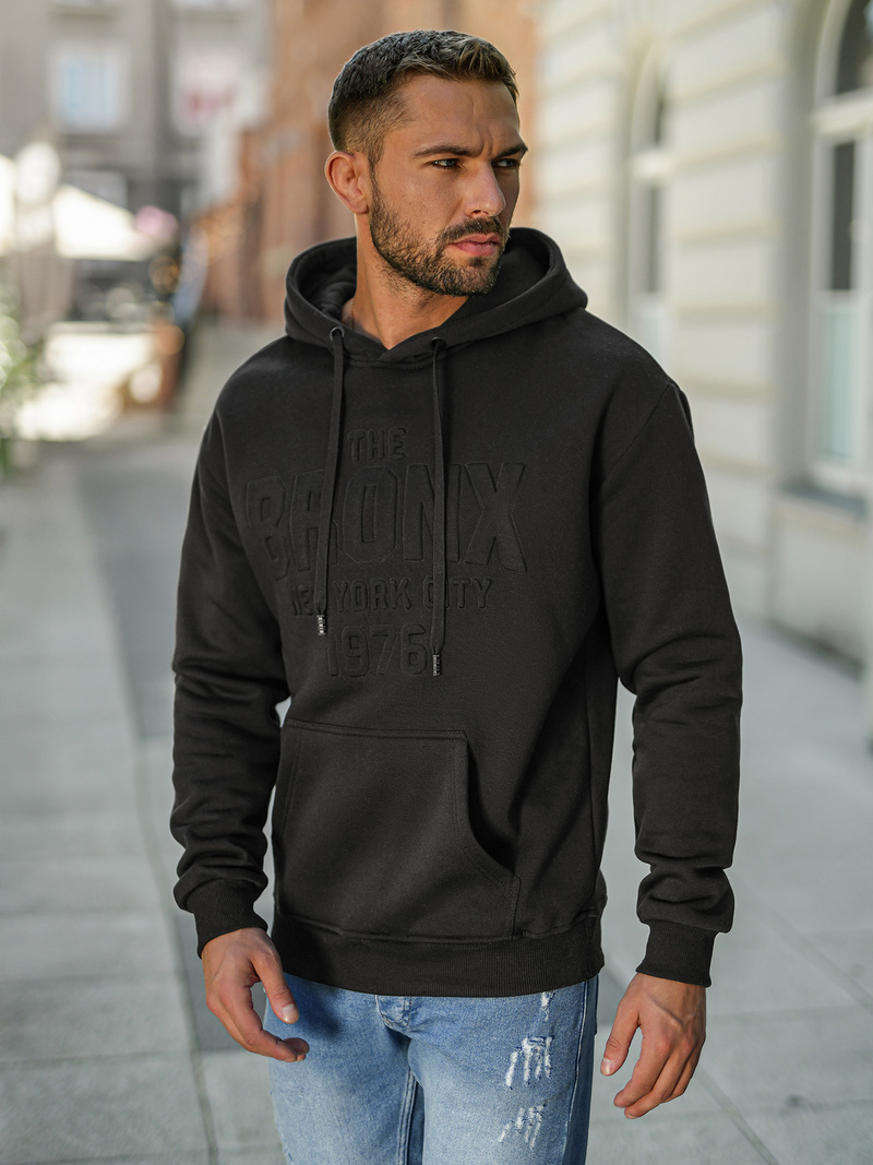 Men's Hoodie - Black OZONEE JS/8B1776/3