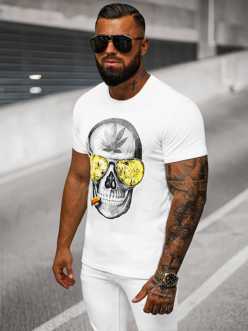 Men's T-shirt - White OZONEE JS/Y70019