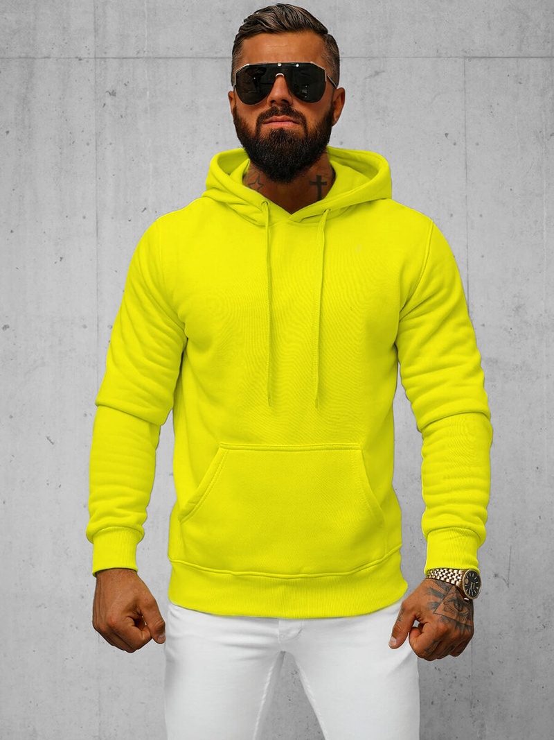 Men's Hoodie - Yellow neon OZONEE JS/2009Z