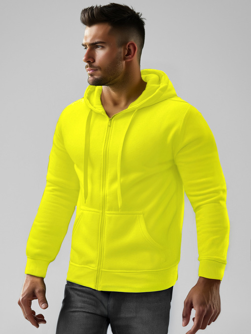 Men's Hoodie - Yellow neon OZONEE JS/2008
