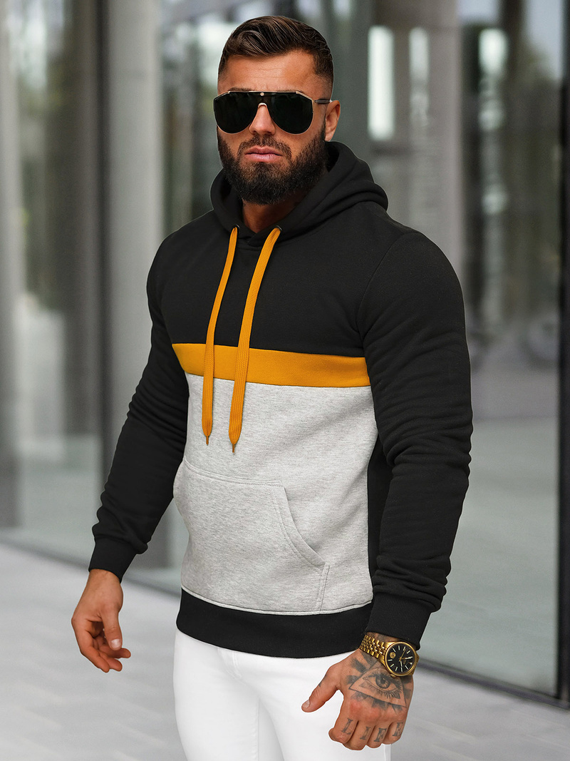 Men's Hoodie - Black OZONEE JS/8B1319/3