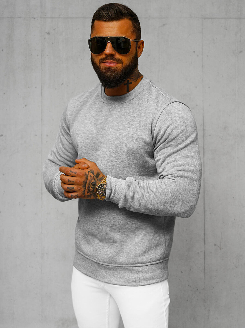 Men's Sweatshirt - Grey OZONEE JS/2001-10Z