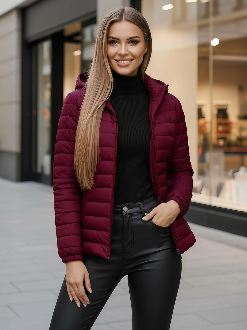 Women's Jacket - Burgundy OZONEE JS/16M9103/01Z