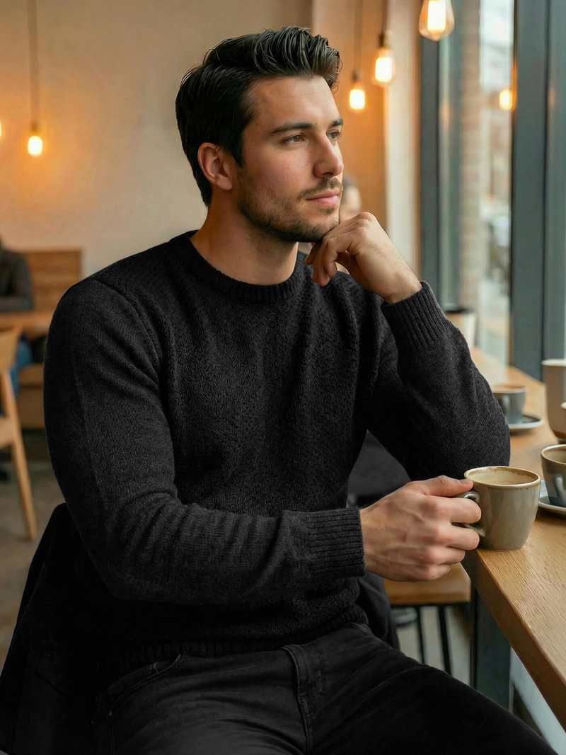 Men's Jumper - Black OZONEE JS/59B3607/3