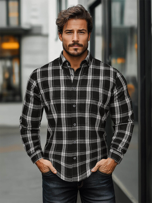 Men's Shirt - Black OZONEE O/V131