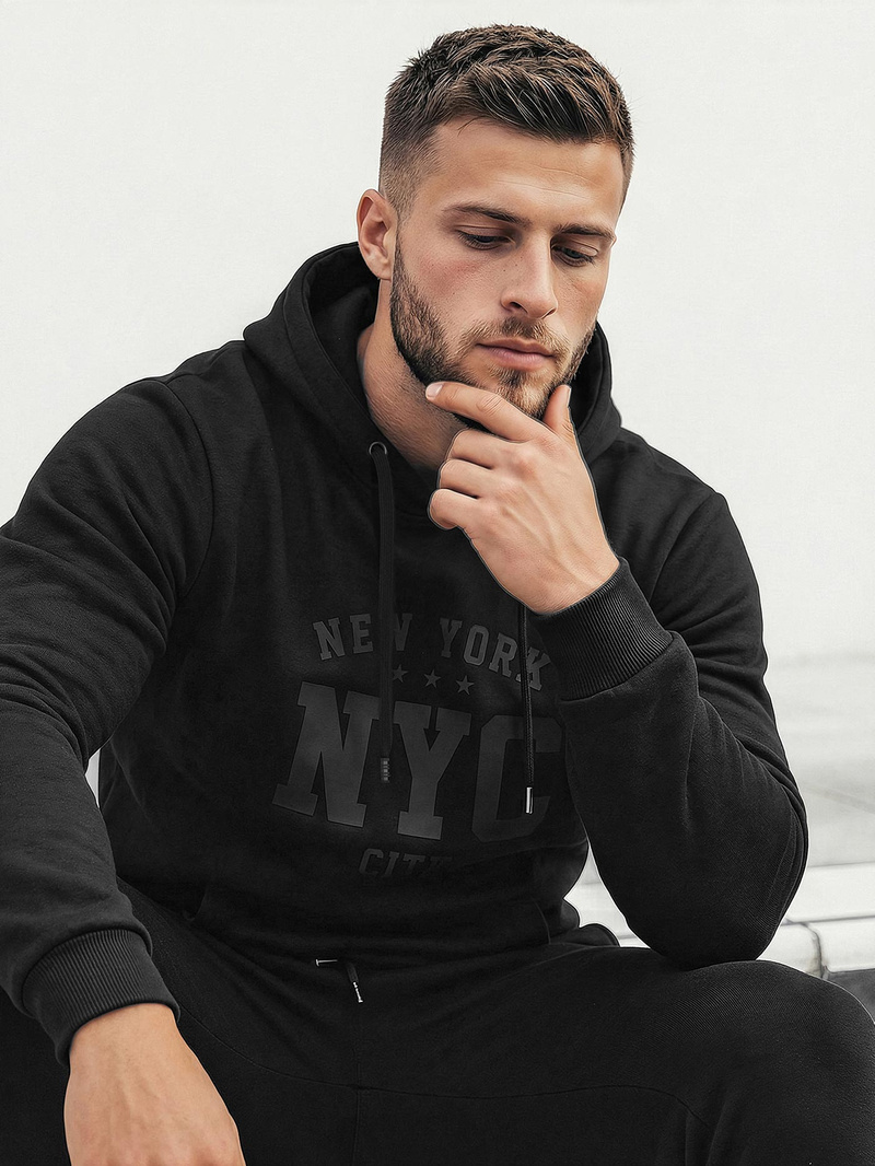 Men's Hoodie - Black OZONEE JS/8B1971/3