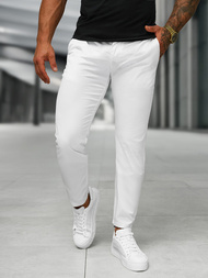 Men's Chinos - White OZONEE BL/SK222/2