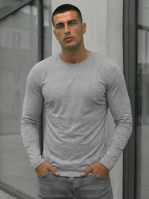 Men's Long Sleeve T-shirt - Grey OZONEE JS/DB71/3
