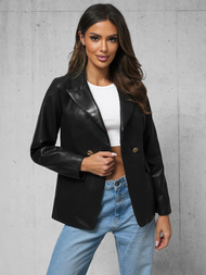 Women's Leather Jacket Black OZONEE JS/11Z8121