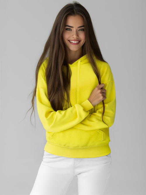 Women's Hoodie - Yellow neon OZONEE JS/W02Z