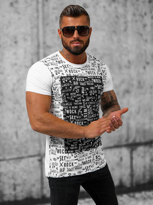 Men's T-shirt - White OZONEE O/T122/1Z