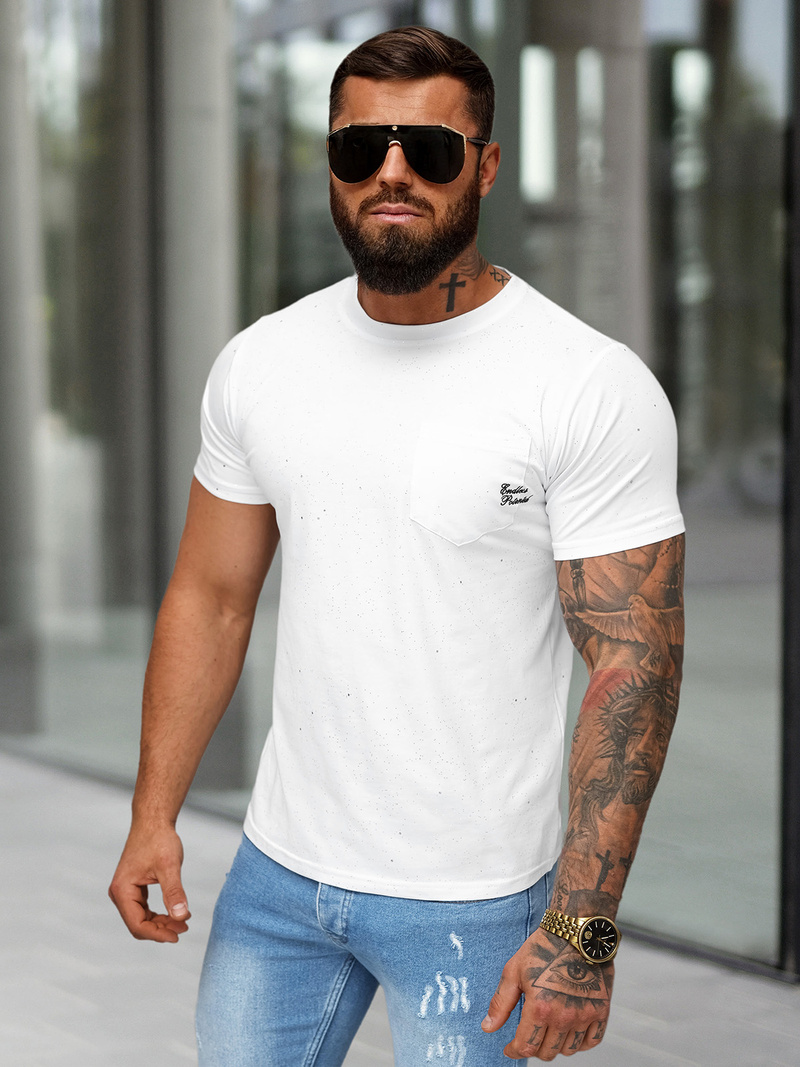 Men's T-shirt - White OZONEE O/QQ1387