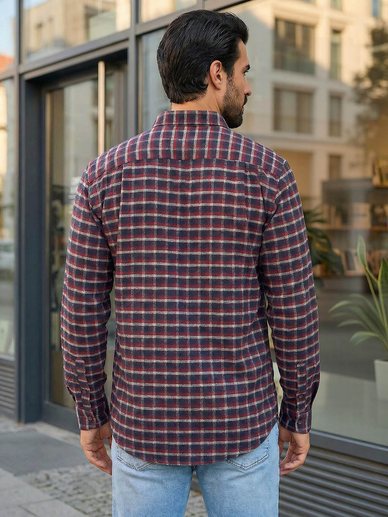 Men's Shirt - Burgundy OZONEE V/V176Z